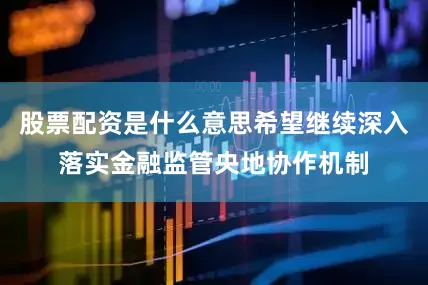 股票配资是什么意思希望继续深入落实金融监管央地协作机制